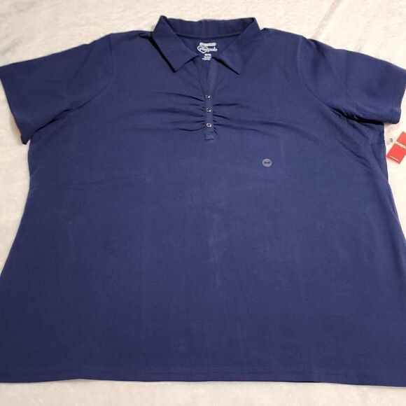 Avenue NWT Womens Polo Style Navy Blue Short Sleeve Plus Size 30/32 - Picture 1 of 11